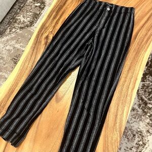 Brandy Melville Black Pants with White Pinstripes